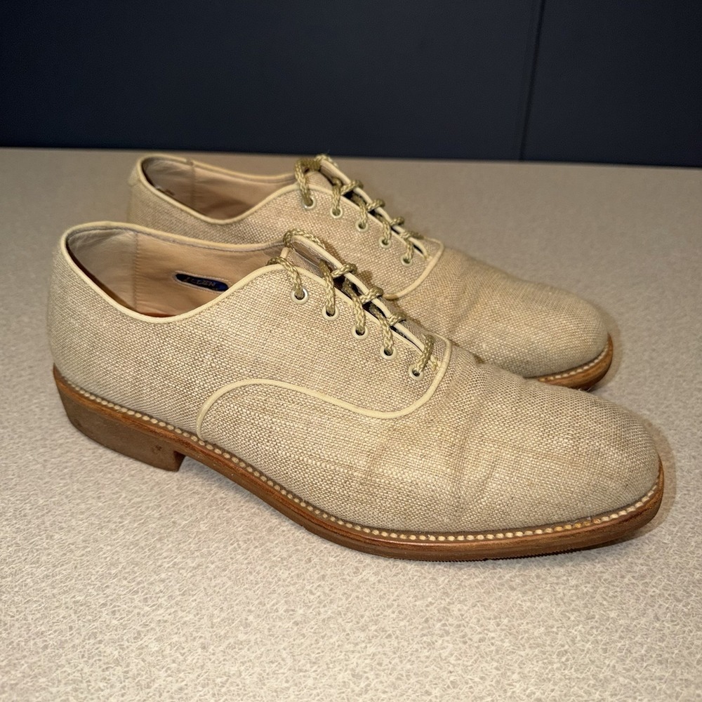 Vintage Allen Edmonds Ostendo Linen Balmoral/oxford Dress Shoe Beige Men's 8.5